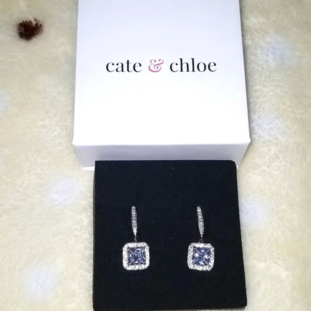 Cate & chloe 18k white gold plated earrings - Picture 3 of 4